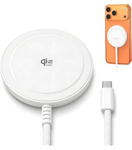 Amazon.co.jp: ワイヤレス充電器 25W Qi2認証 MagSafe対応 急速充電